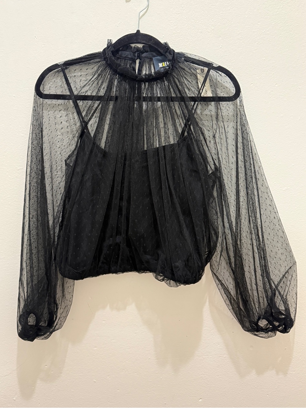 Maeve (Anthropologie) Sheer High Neck Blouse (NWT)